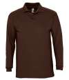 11353 Winter II SOL'S Winter II Long Sleeve Cotton Piqué Polo Shirt Chocolate colour image